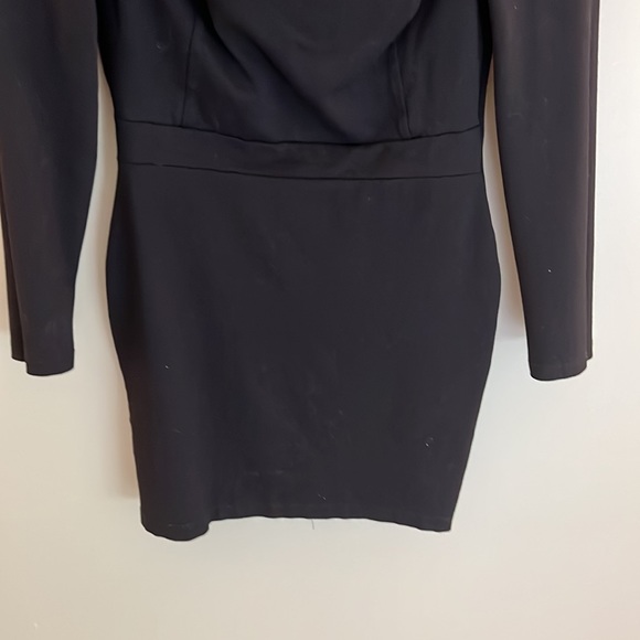 Akira Black Long sleeve cocktail dress w/ open chest and full zipper down back - Picture 3 of 9